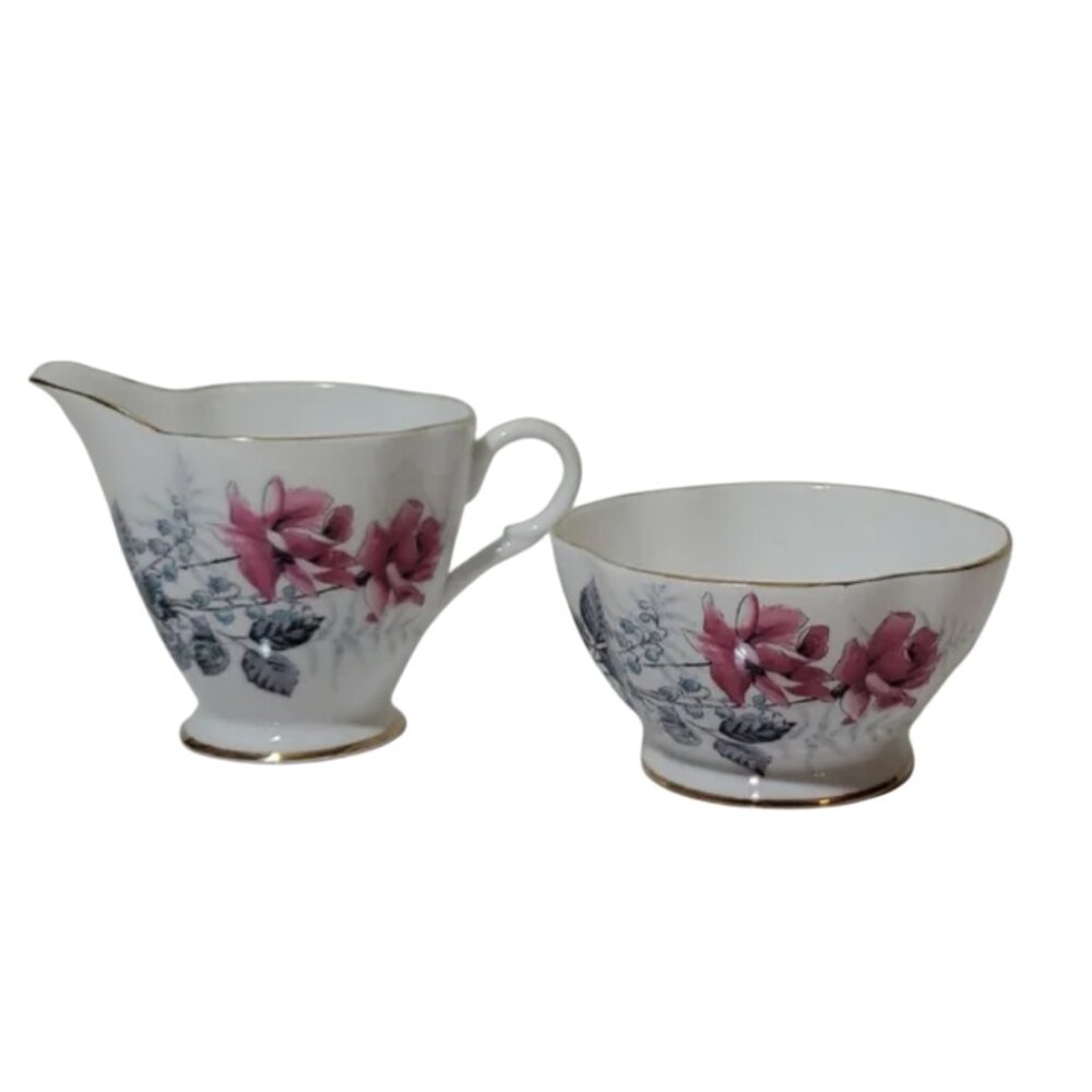 Windsor Floral Creamer and Sugar Bowl Set -Bone China